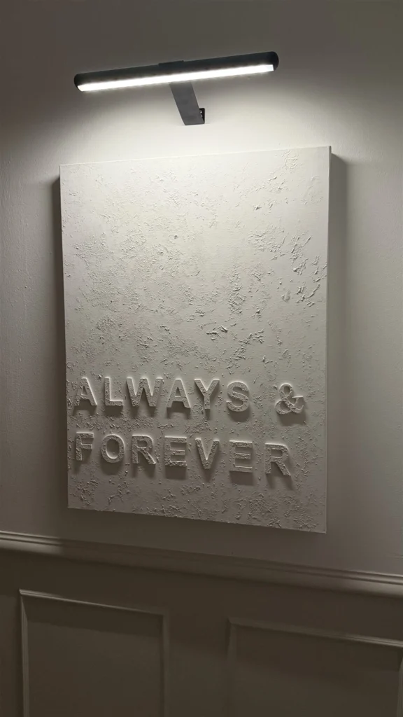 Always & Forever, a handcrafted lettering canvas, 80 x 60 cm