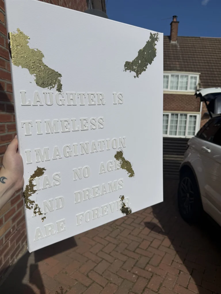 Disney Quote, a handcrafted lettering canvas, 55.8 x 45.7 cm